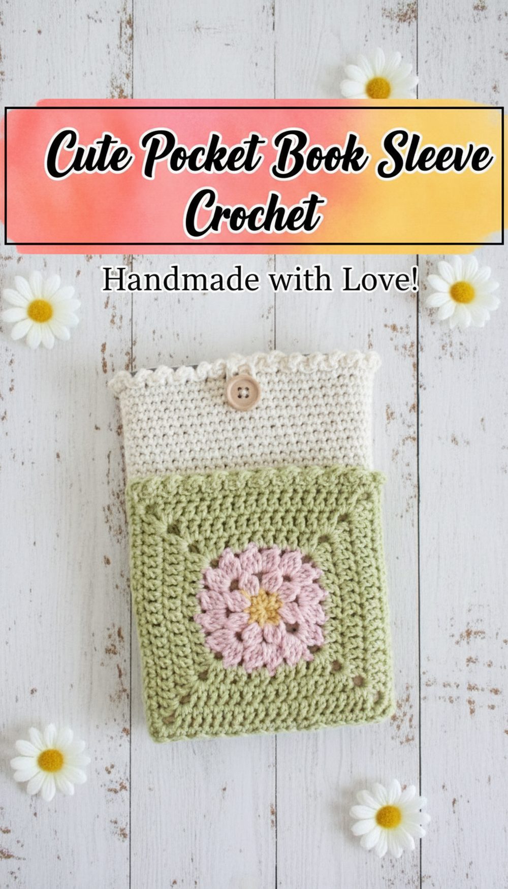 Cute Pocket Book Sleeve Crochet
