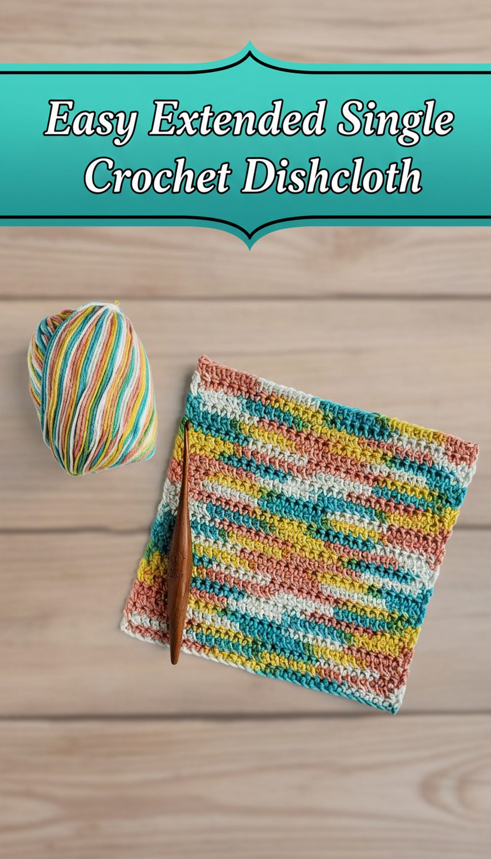 Easy Extended Single Crochet Dishcloth