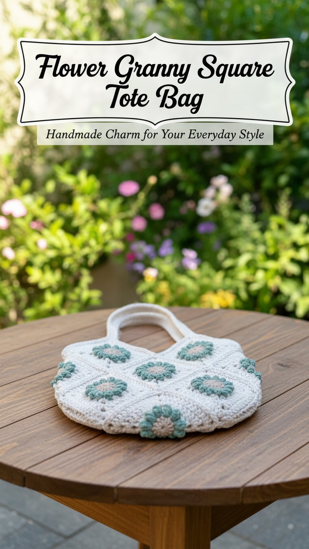 Flower Granny Square Tote Bag