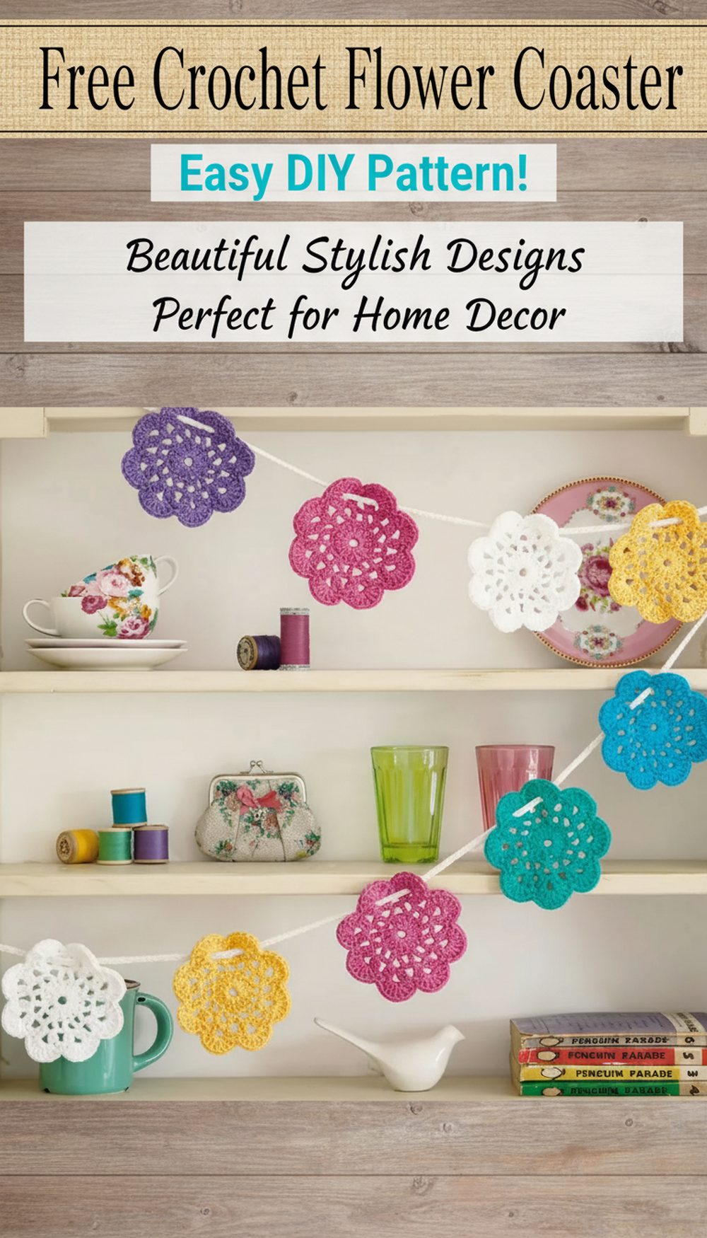 Free Crochet Flower Coaster