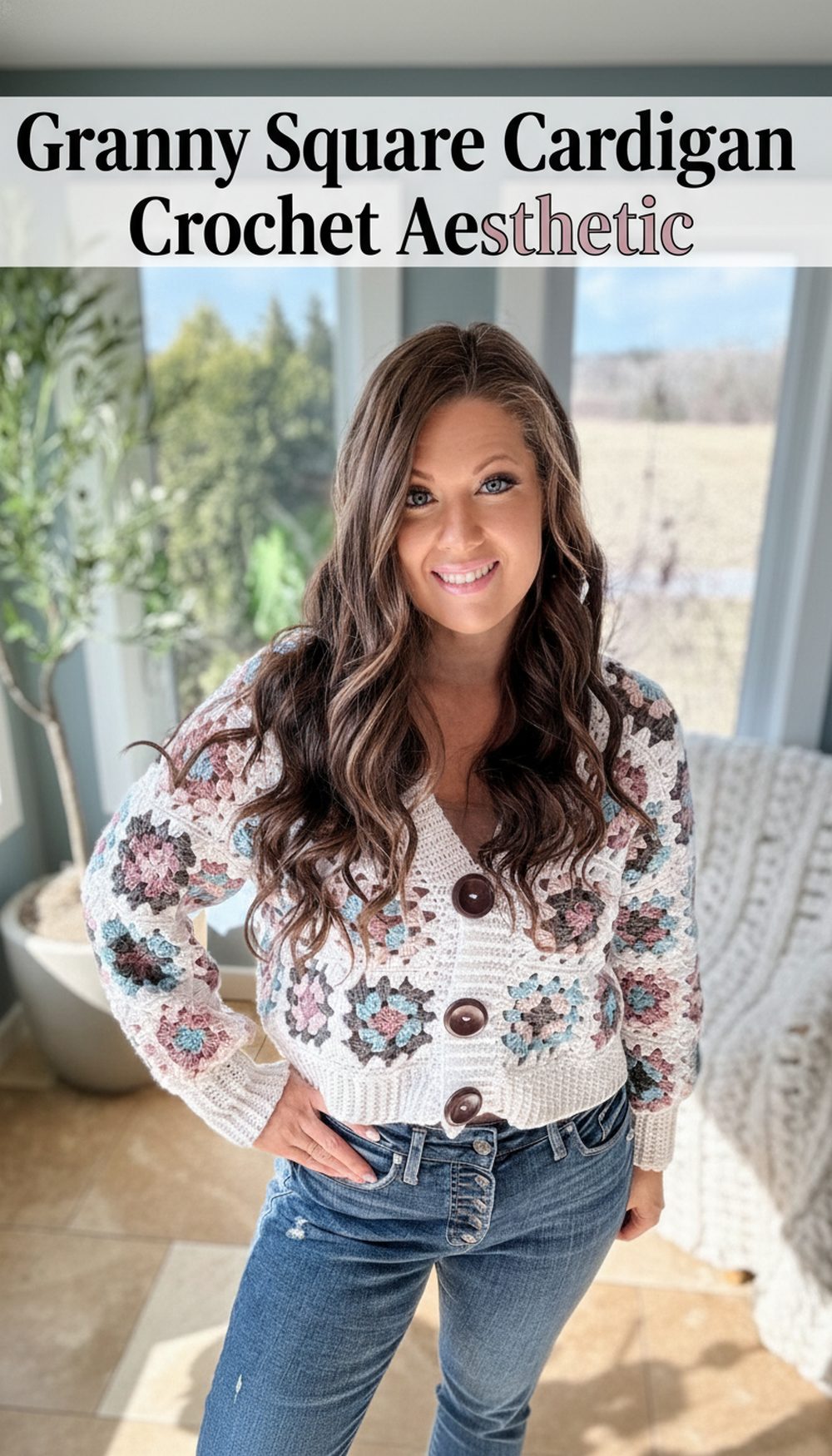 Granny Square Cardigan Crochet Aesthetic