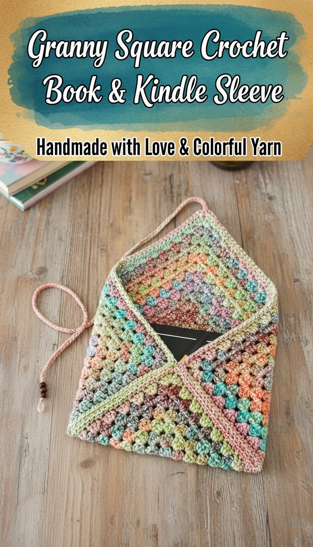 Granny Square Crochet Book & Kindle Sleeve