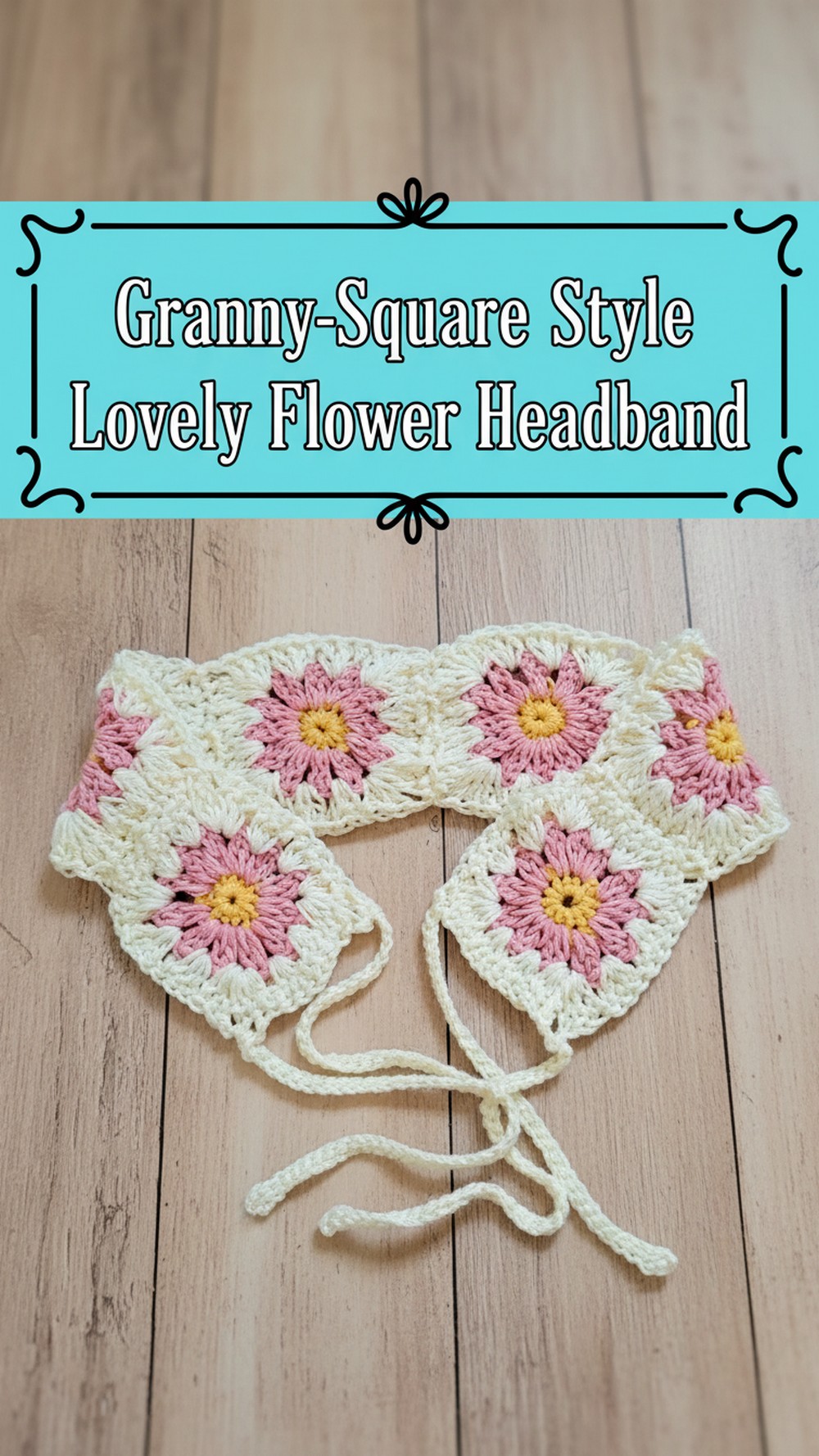 Granny-Square Style Lovely Flower Headband