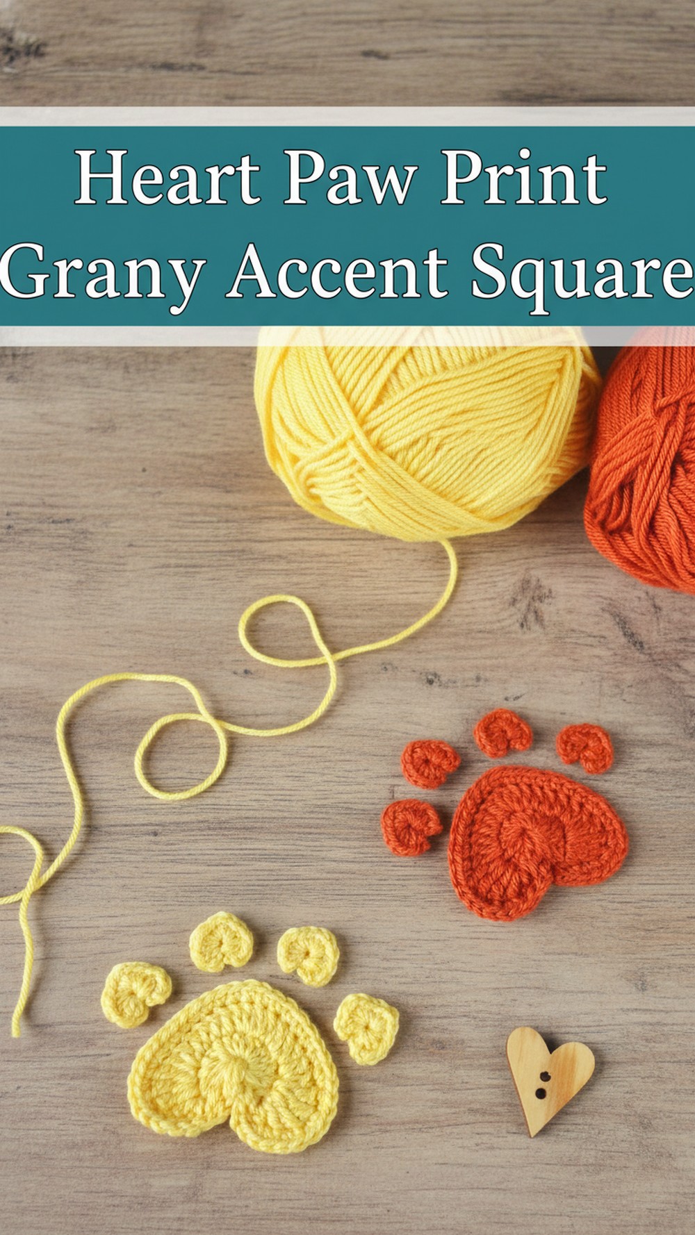 Heart Paw Print Granny Accent Square