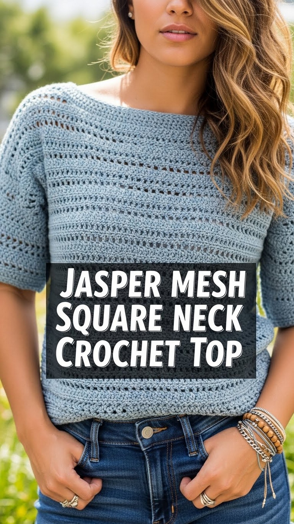 Jasper Mesh Square Neck Crochet Top