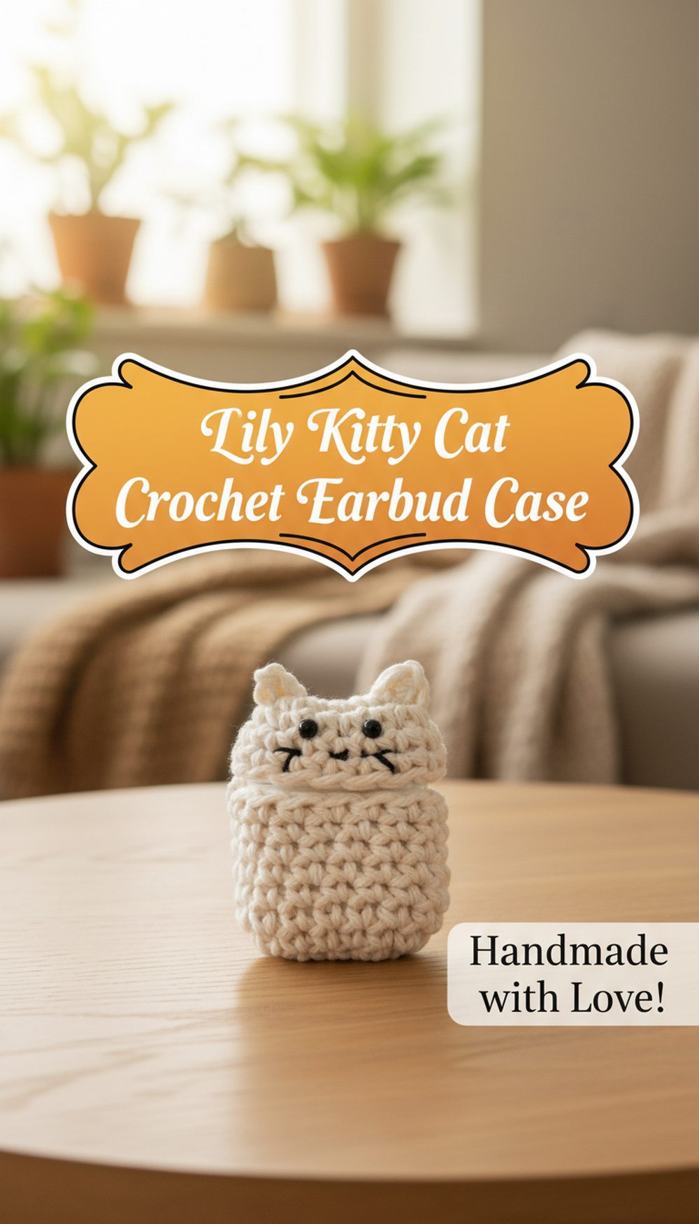 Lily Kitty Cat Crochet Earbud Case