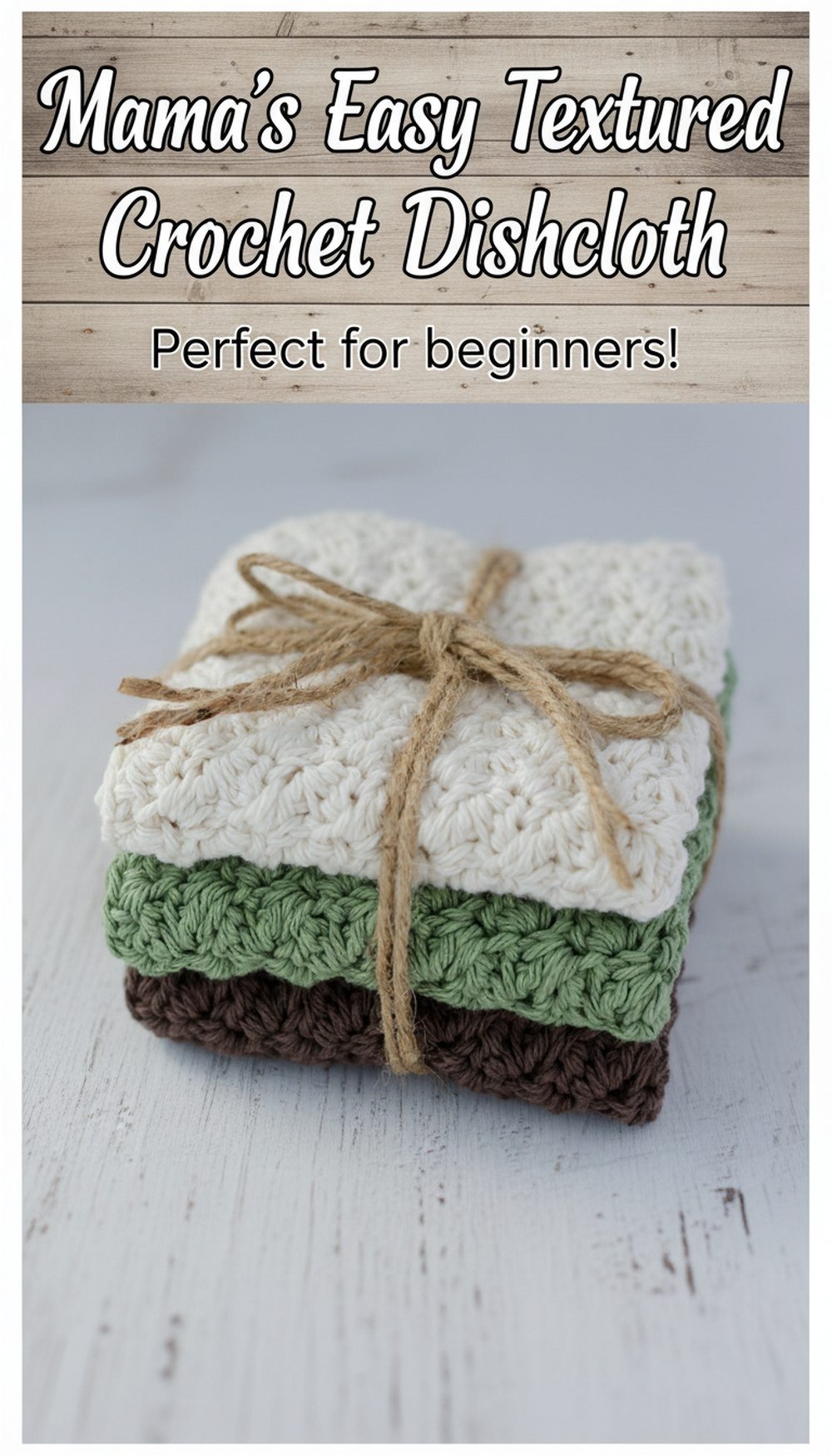Mama’s Easy Textured Crochet Dishcloth