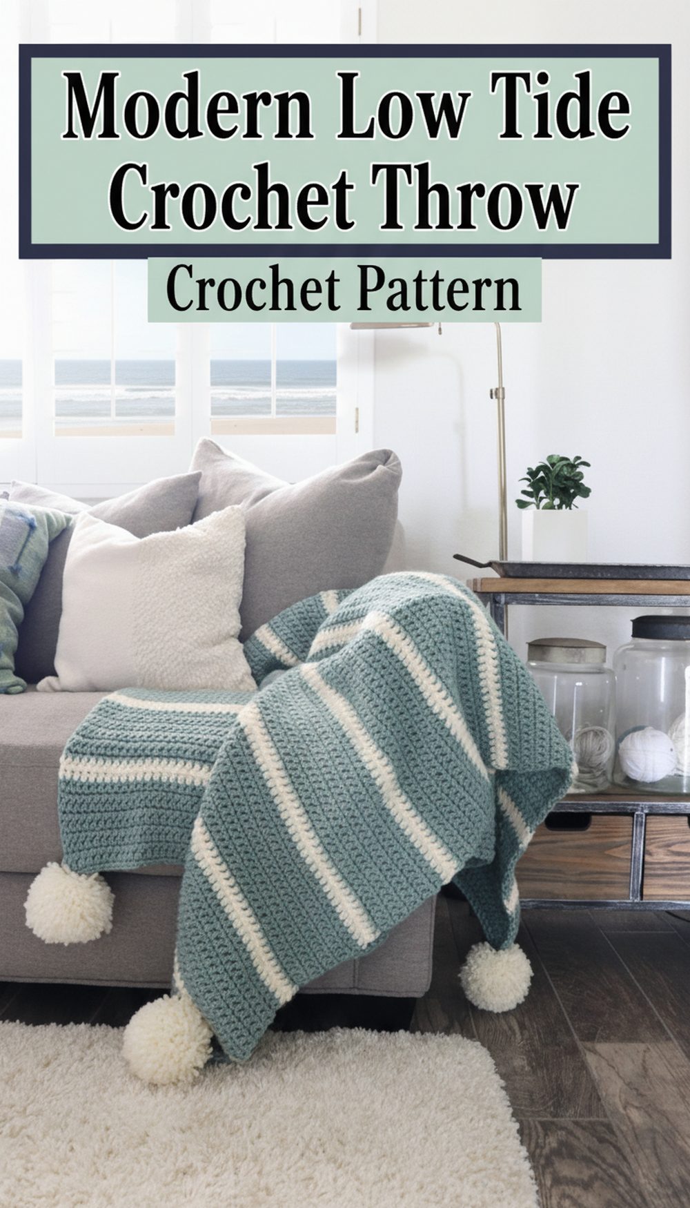Modern Low Tide Crochet Throw