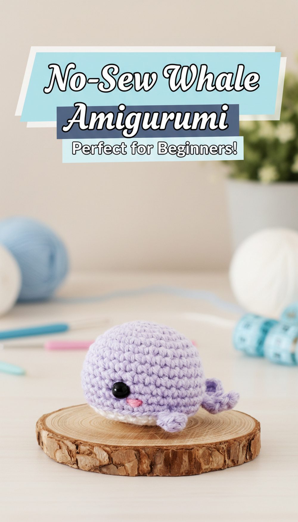 No-Sew Tiny Whale Amigurumi