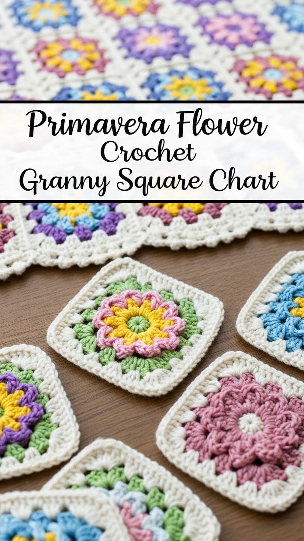 Primavera Flower Crochet Granny Square Chart