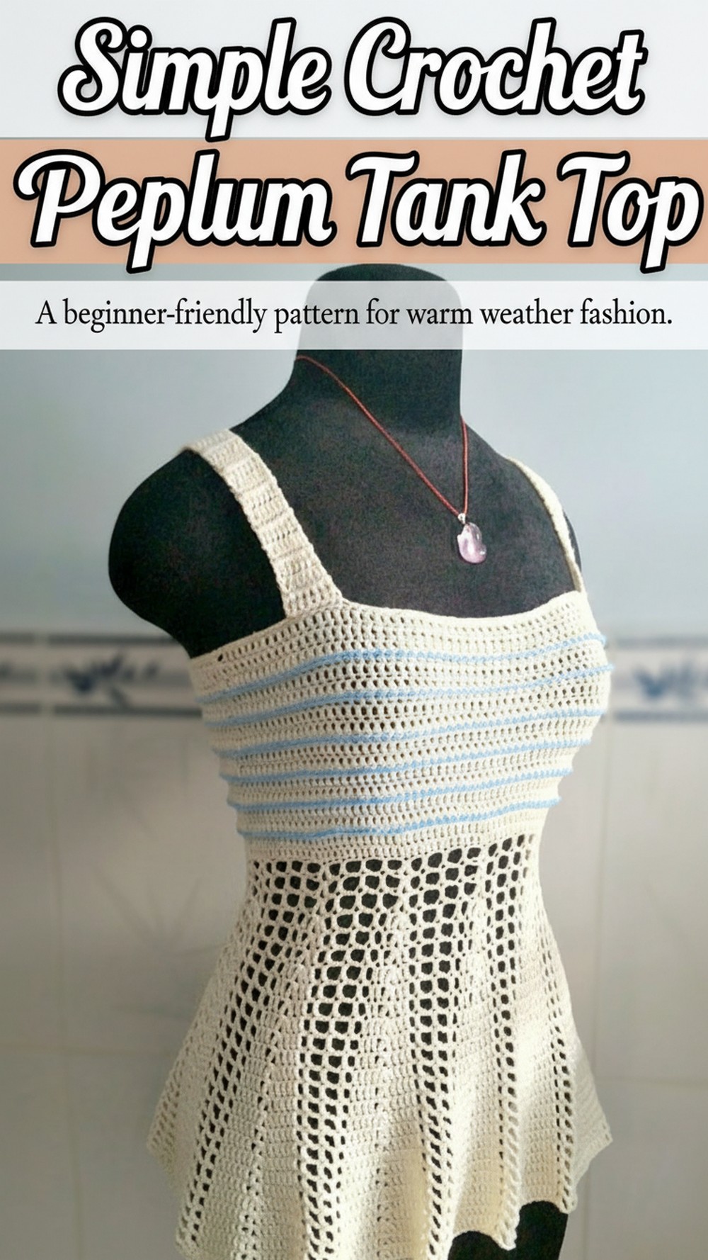 Simple Crochet Peplum Tank Top