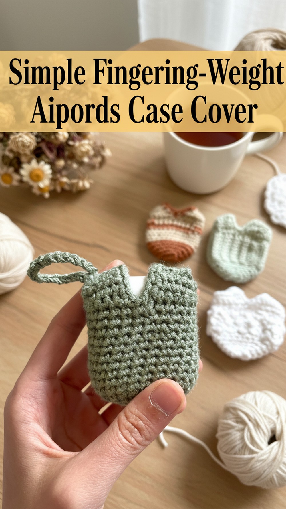 Simple Fingering-Weight AirPods Case Cover