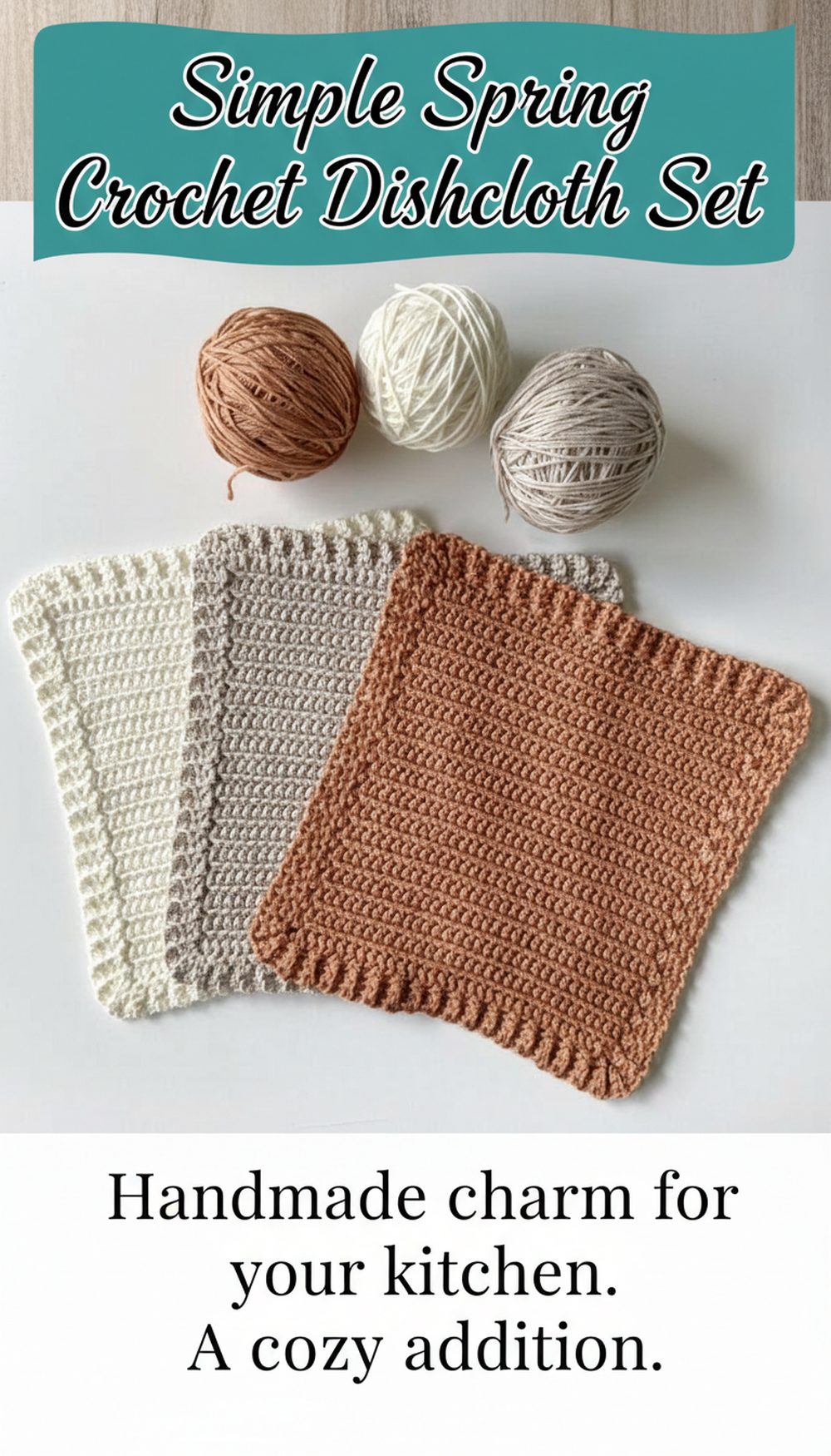 Simple Spring Crochet Dishcloth Set