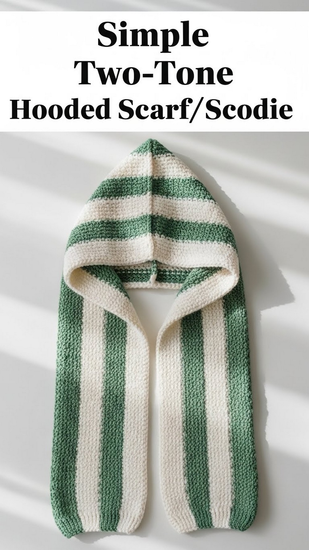 Simple Two-Tone Hooded Scarf Scoodie