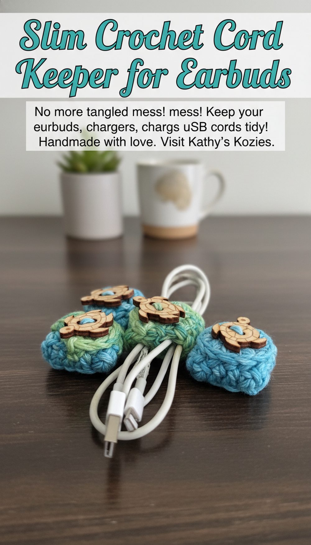 Slim Crochet Cord Keeper for Earbuds