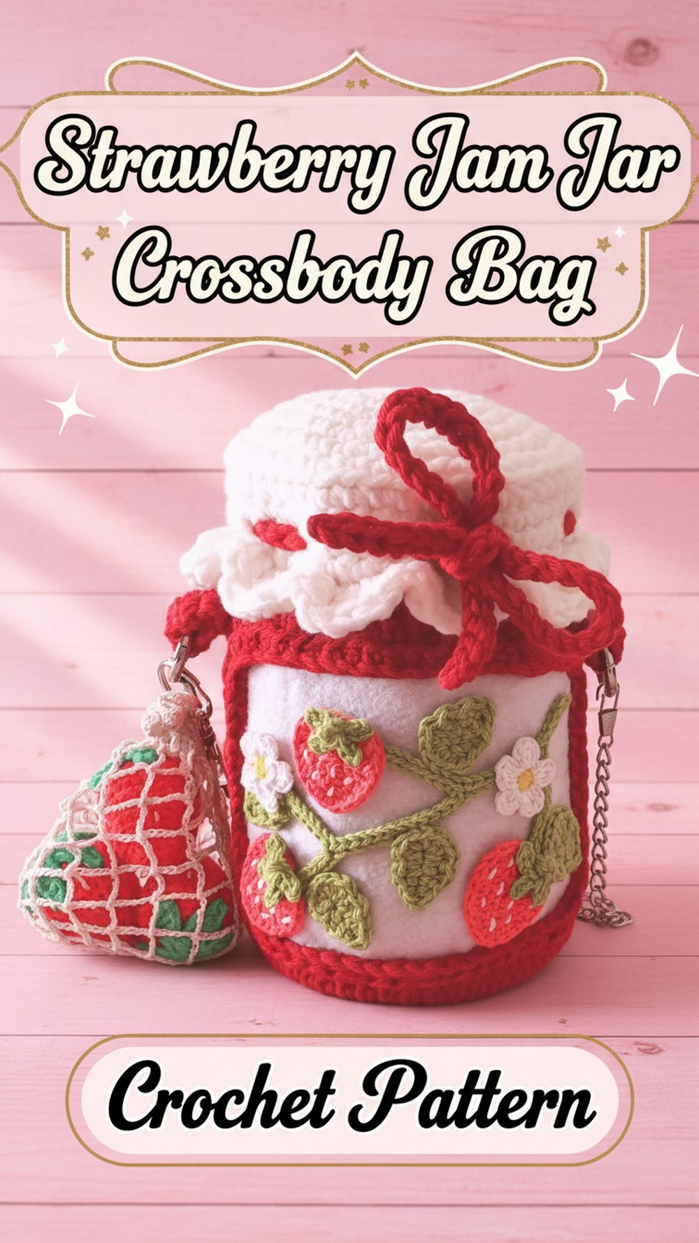Strawberry Jam Jar Crossbody Bag