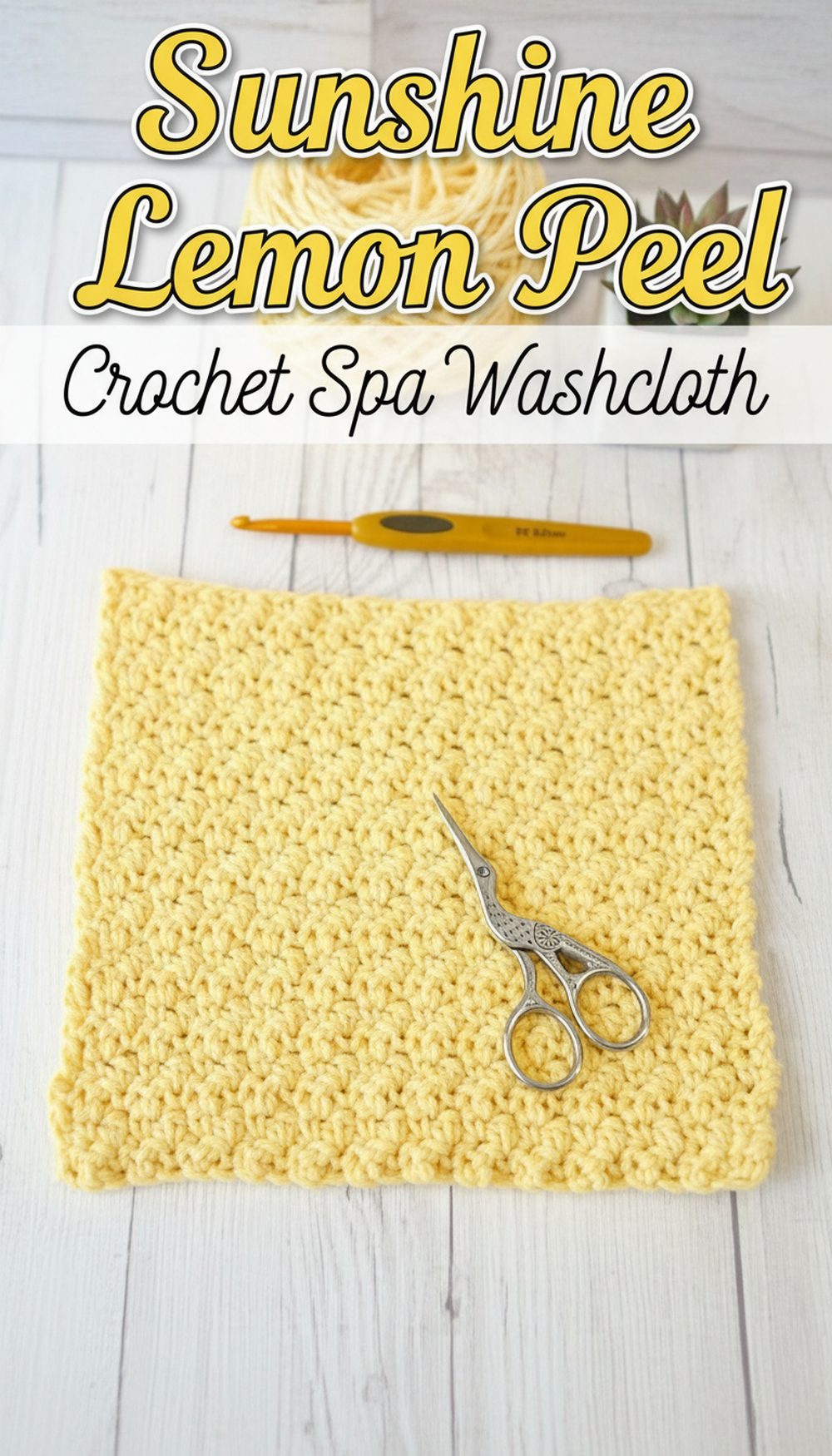 Sunshine Lemon Peel Crochet Spa Washcloth