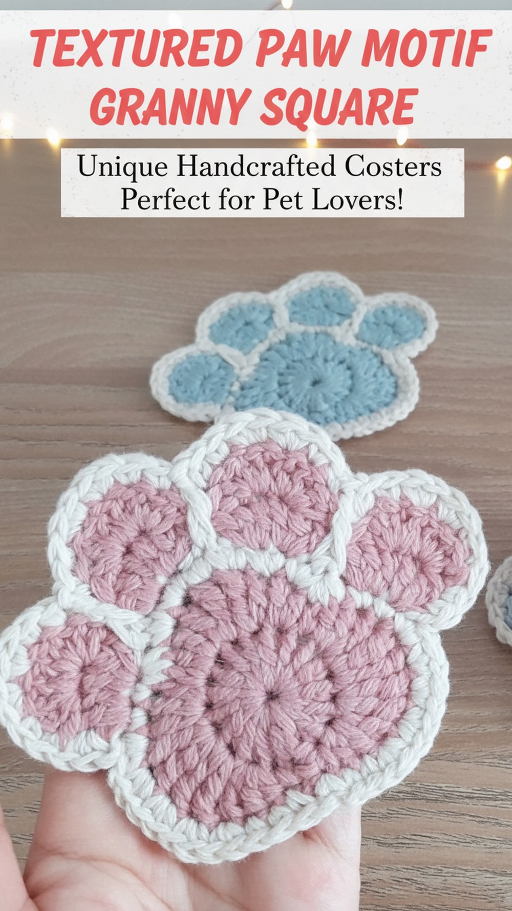 Textured Paw Motif Granny Square