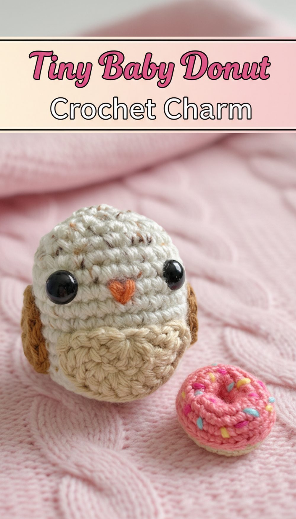 Tiny Baby Donut Crochet Charm