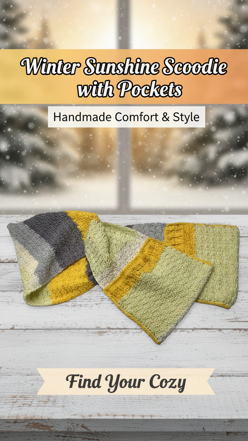 Winter Sunshine Scoodie with Pockets