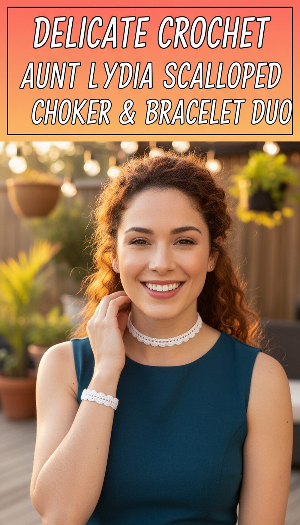 Delicate Crochet Aunt Lydia Scalloped Choker & Bracelet Duo