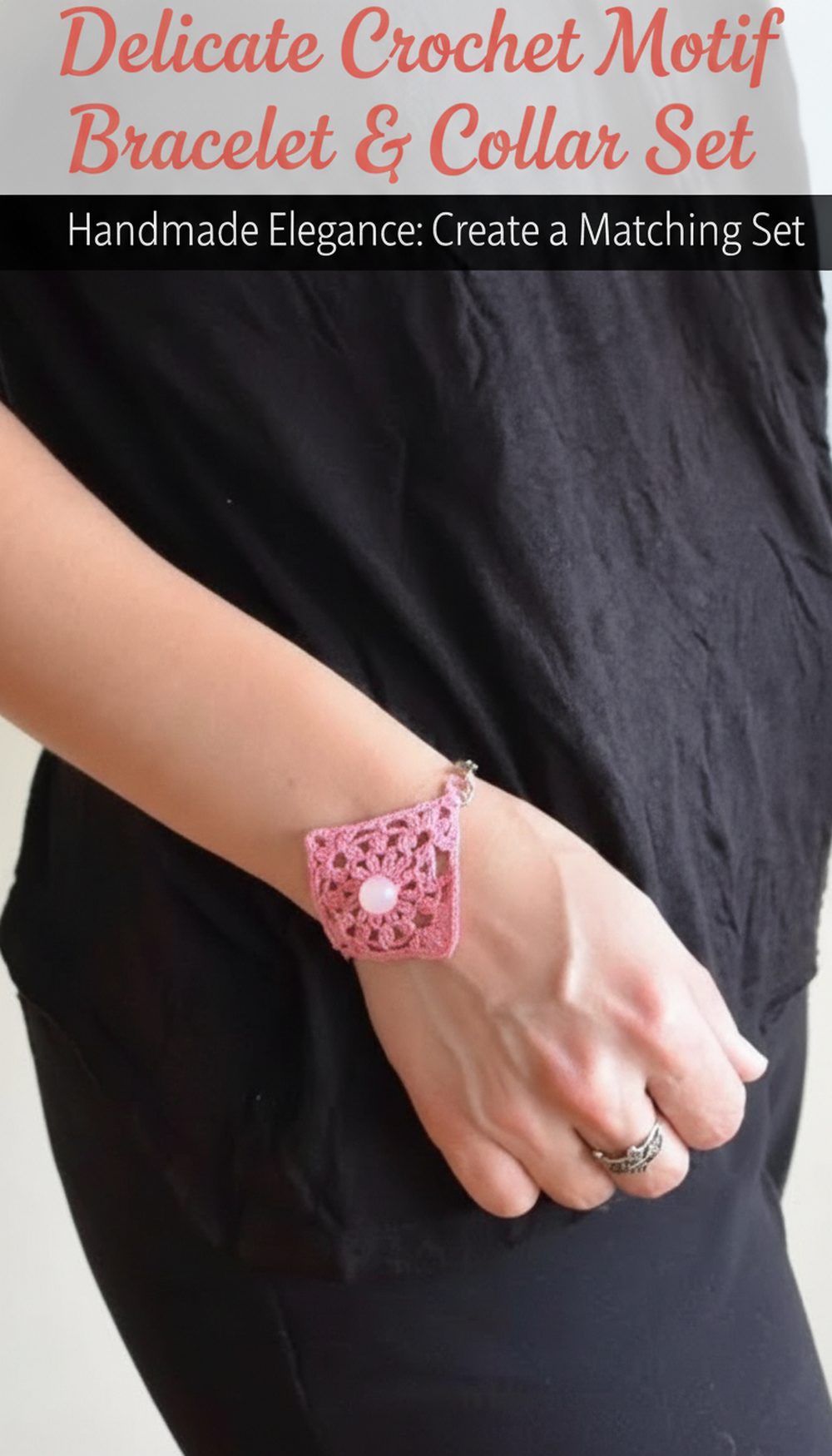 Delicate Crochet Motif Bracelet & Collar Set