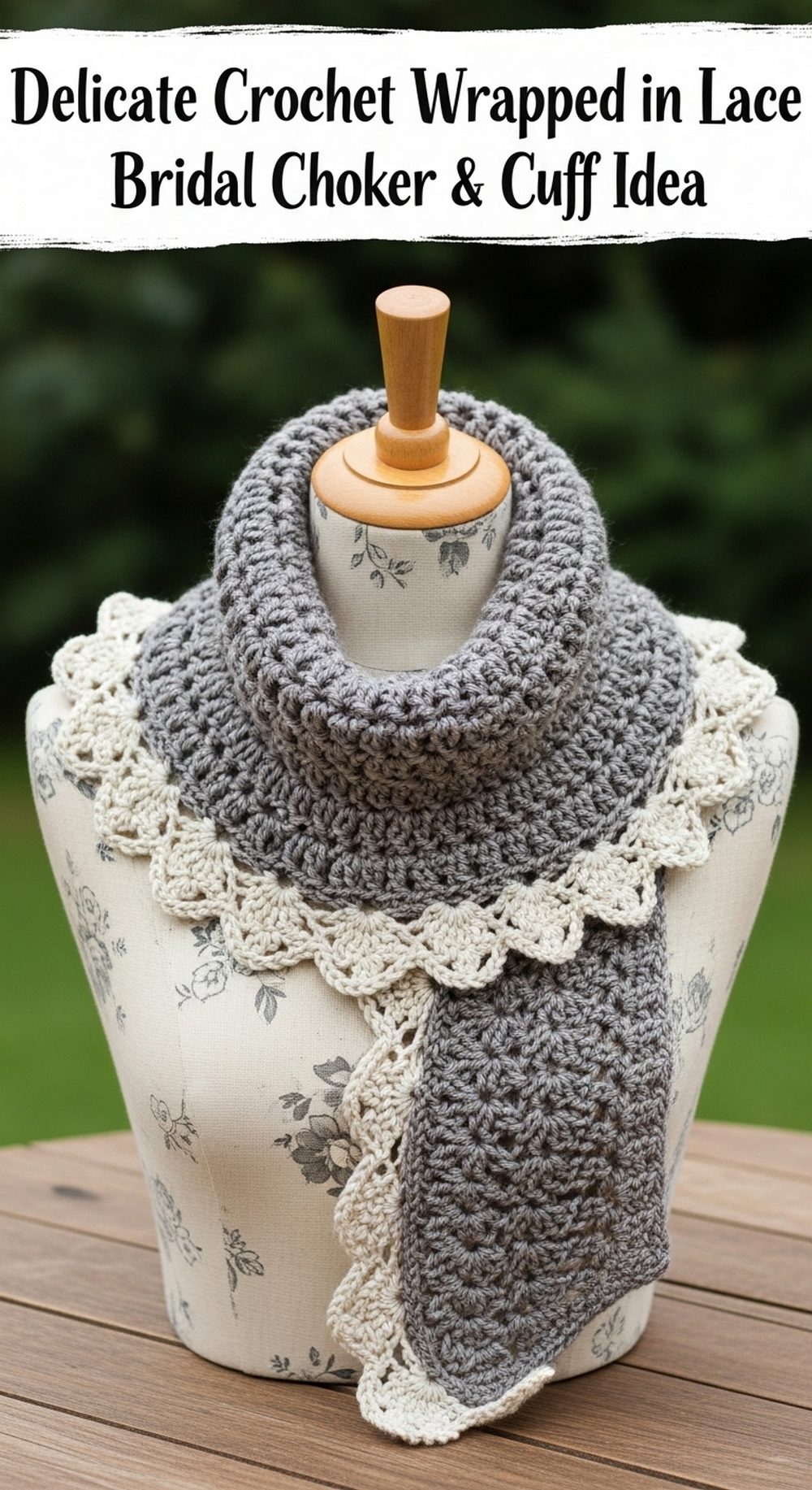 Delicate Crochet Wrapped in Lace Bridal Choker & Cuff Idea