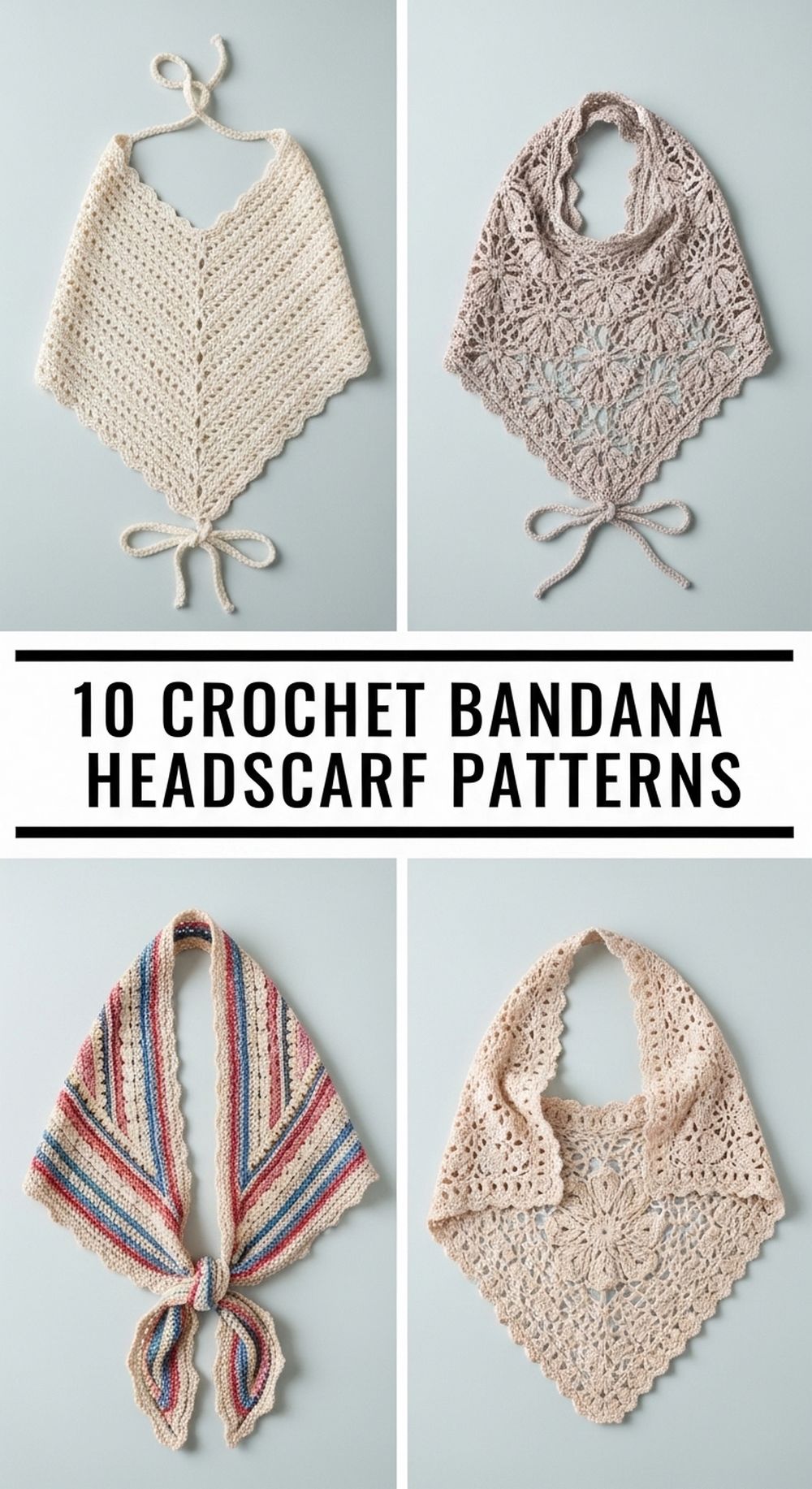 Crochet Bandana Headscarf Patterns