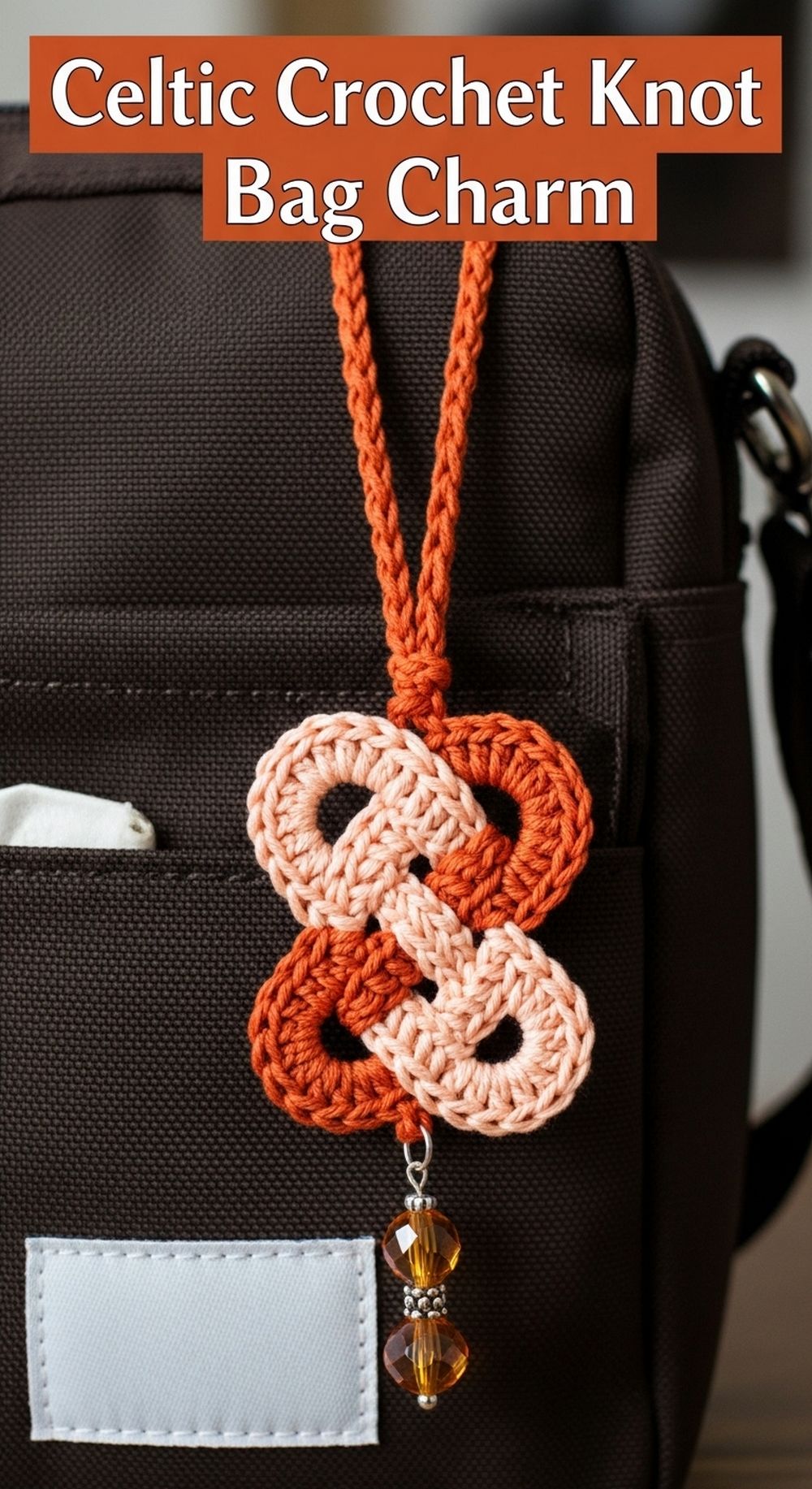 Celtic Crochet Knot Bag Charm