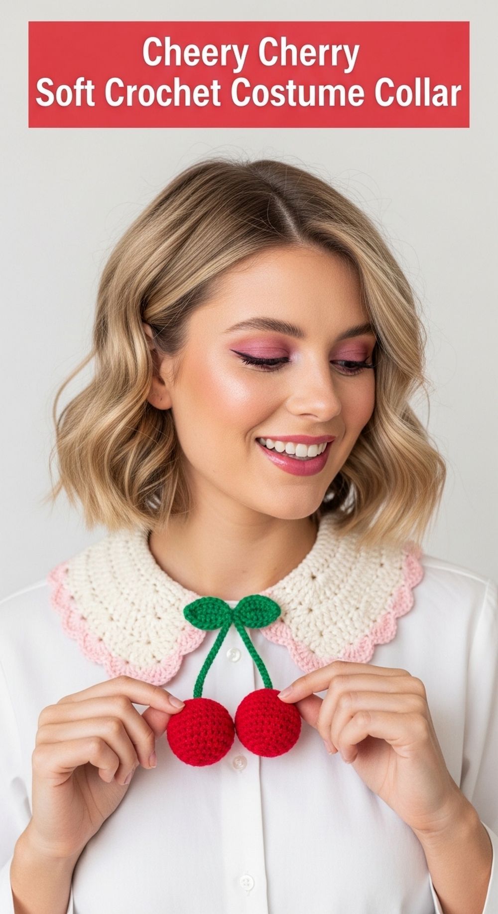 Cheery Cherry Soft Crochet Costume Collar