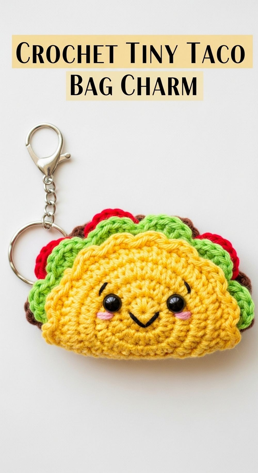 Crochet Tiny Taco Bag Charm