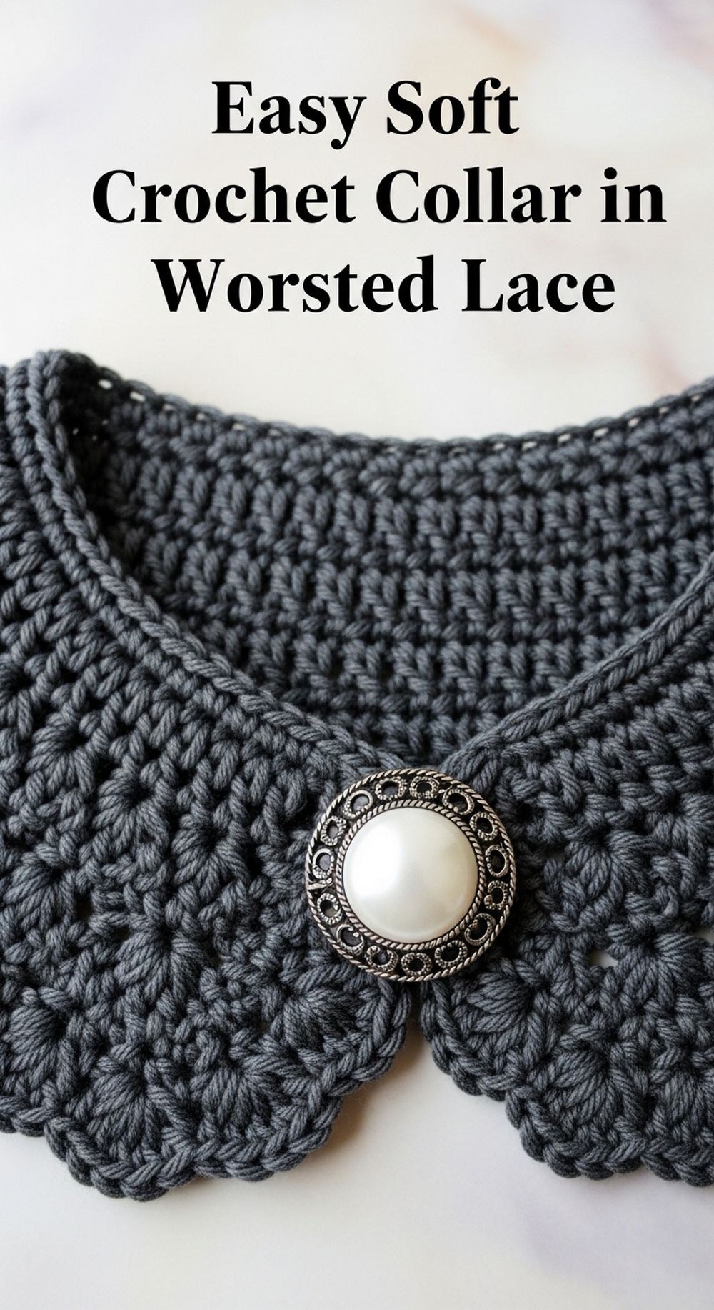 Easy Soft Crochet Collar in Worsted Lace