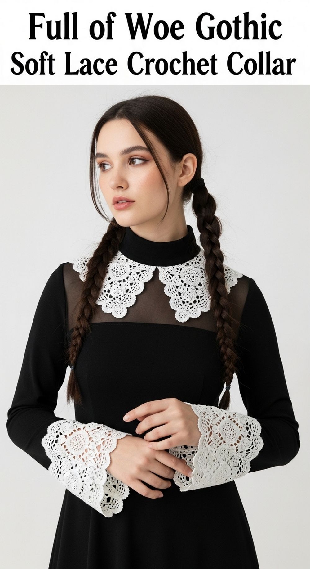 Full of Woe Gothic Soft Lace Crochet Collar