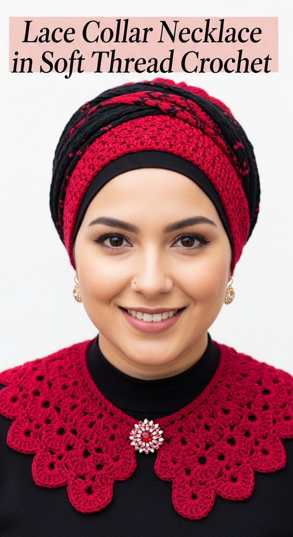 Lace Collar Necklace in Soft Thread Crochet