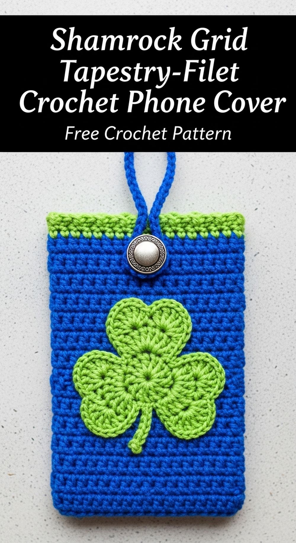 Shamrock Grid Tapestry-Filet Crochet Phone Cover