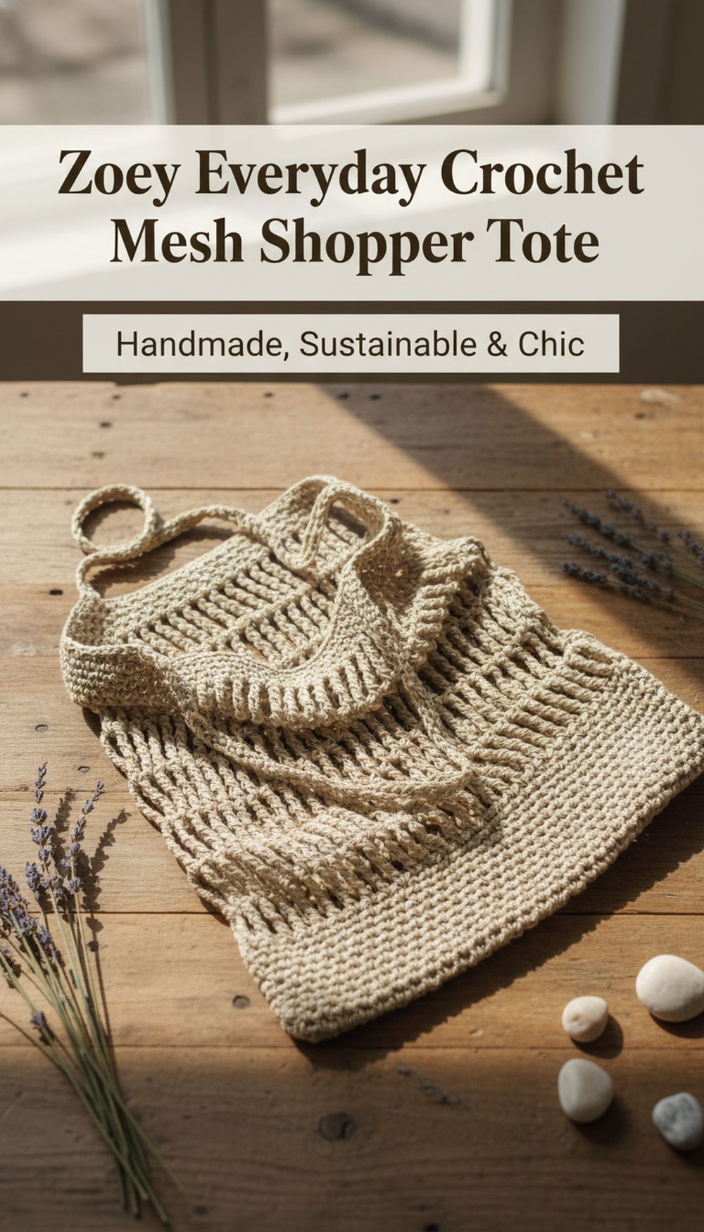Zoey Everyday Crochet Mesh Shopper Tote