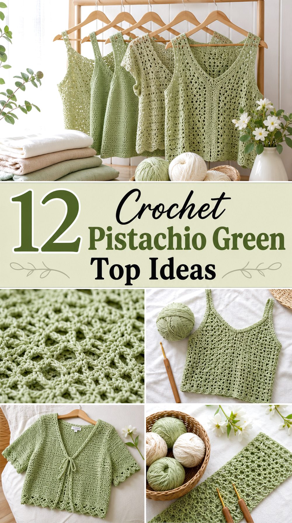 Crochet Pistachio Green Top Ideas