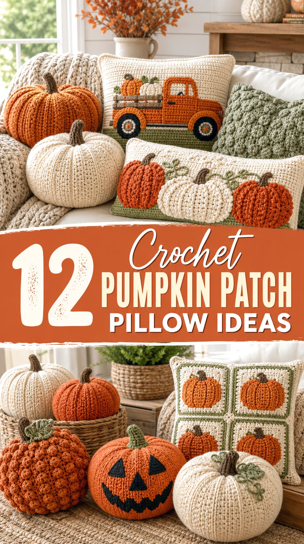 Crochet Pumpkin Patch Pillow Ideas