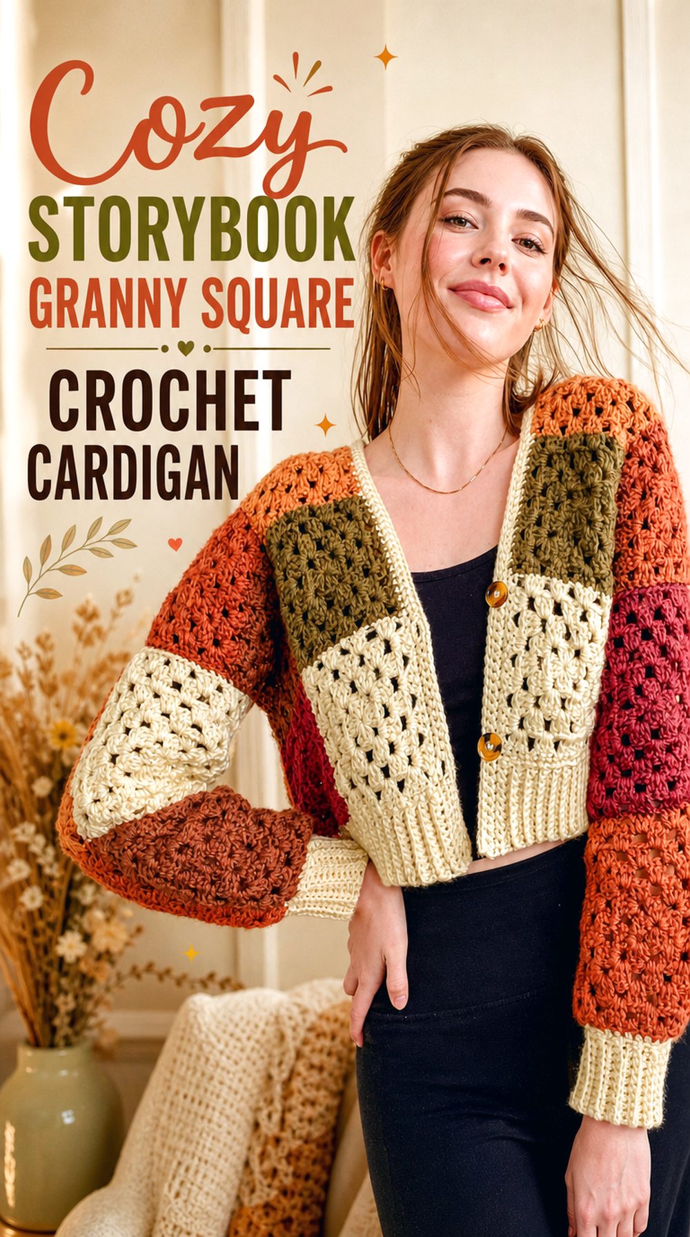 Cozy Storybook Granny Square Crochet Cardigan