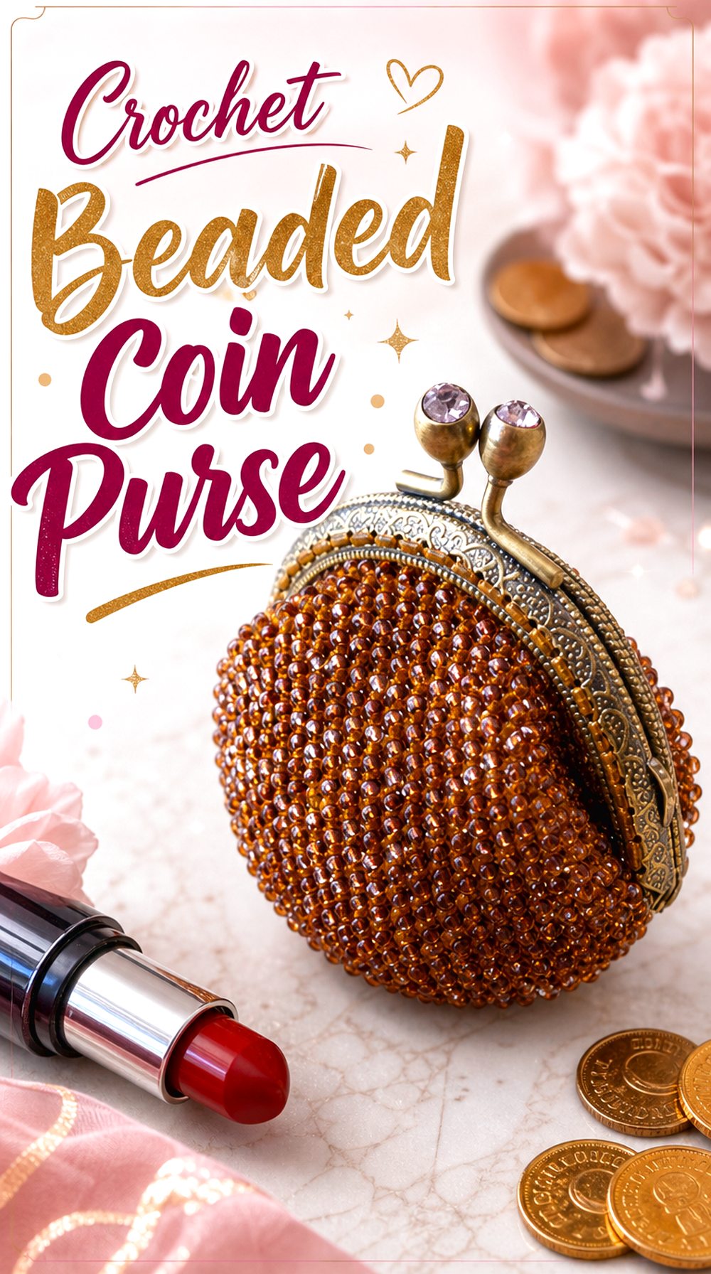 Crochet Beaded Coin Purse