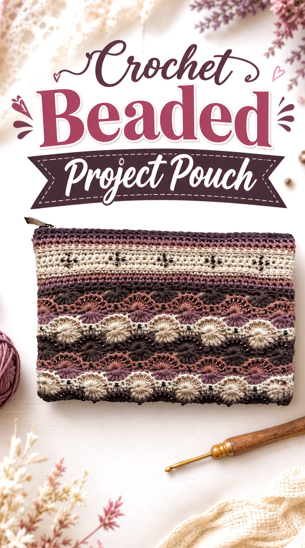 Crochet Beaded Project Pouch