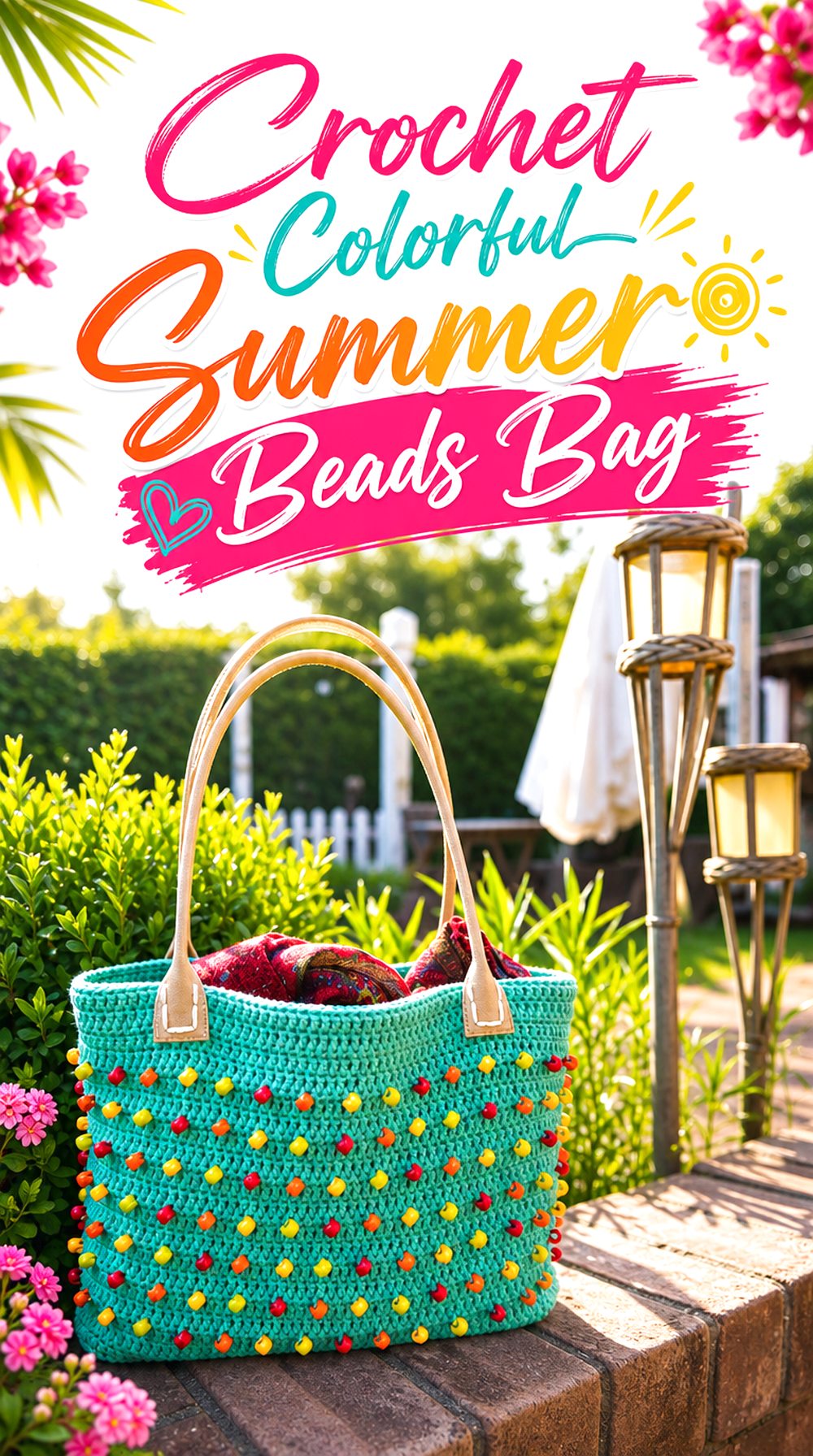Crochet Colorful Summer Beads Bag