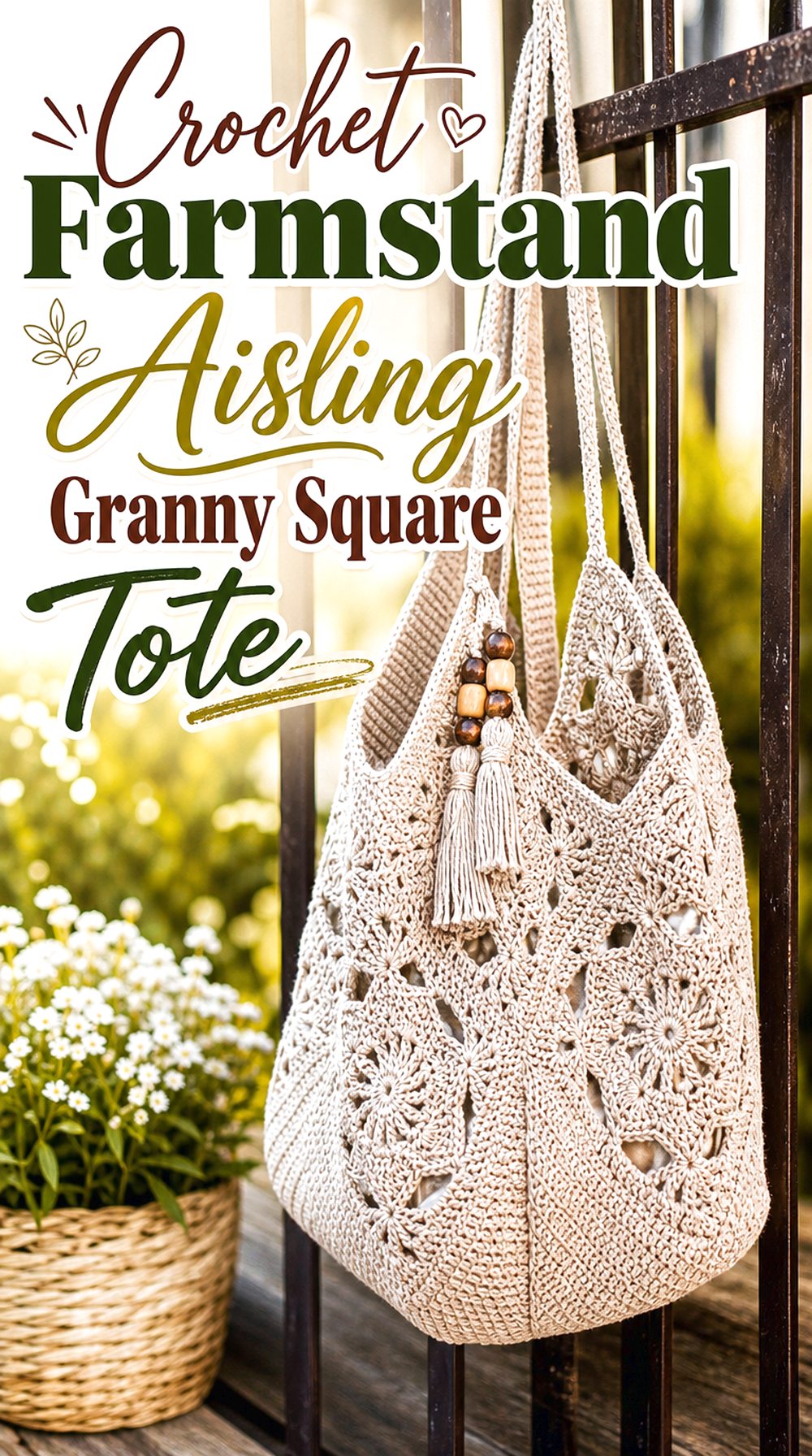 Crochet Farmstand Aisling Granny Square Tote