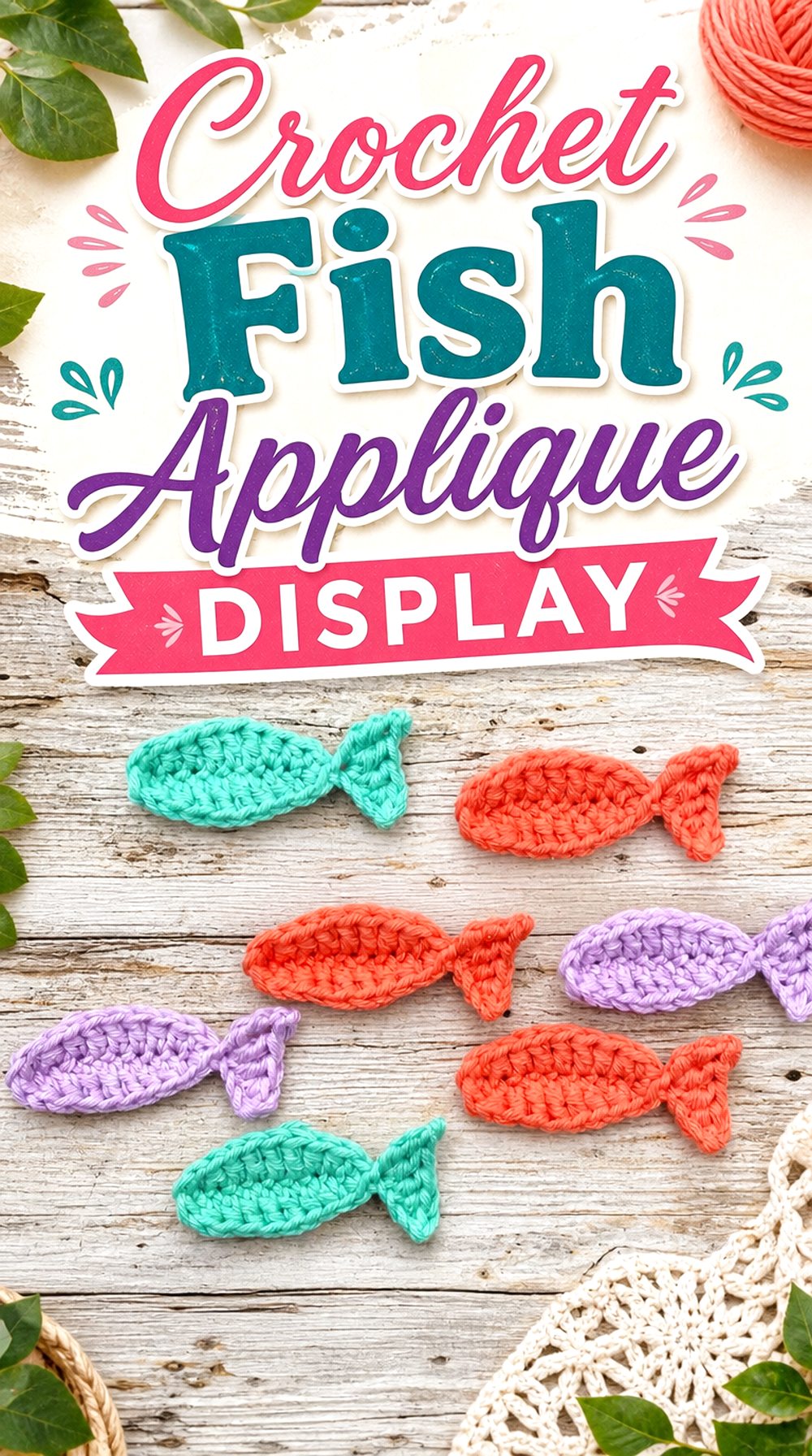 Crochet Fish Applique Display