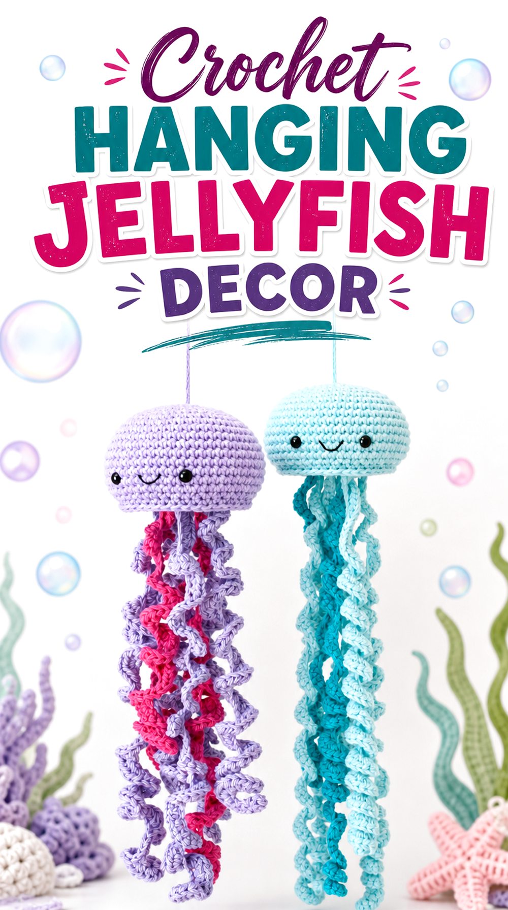 Crochet Hanging Jellyfish Decor