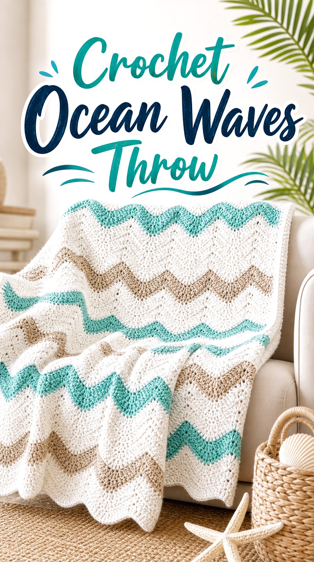 Crochet Ocean Waves Throw
