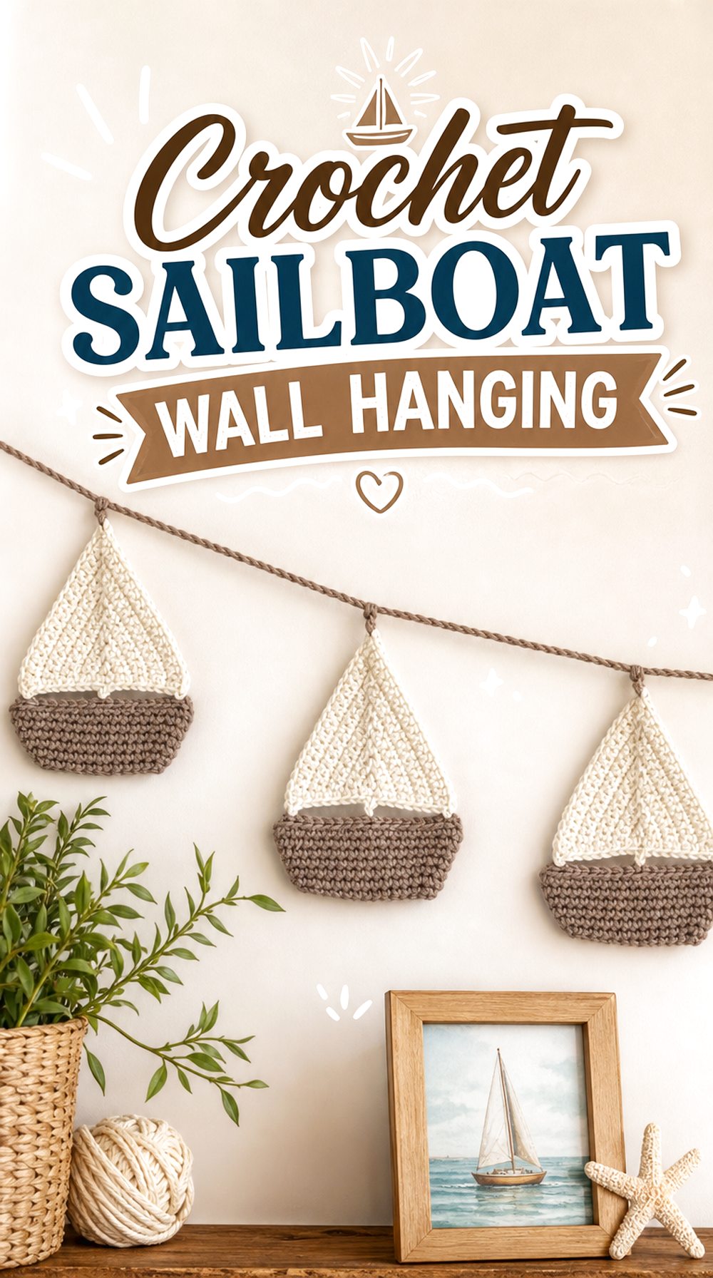 Crochet Sailboat Wall Hanging