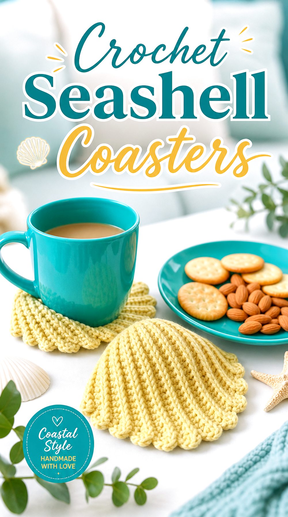 Crochet Seashell Coasters