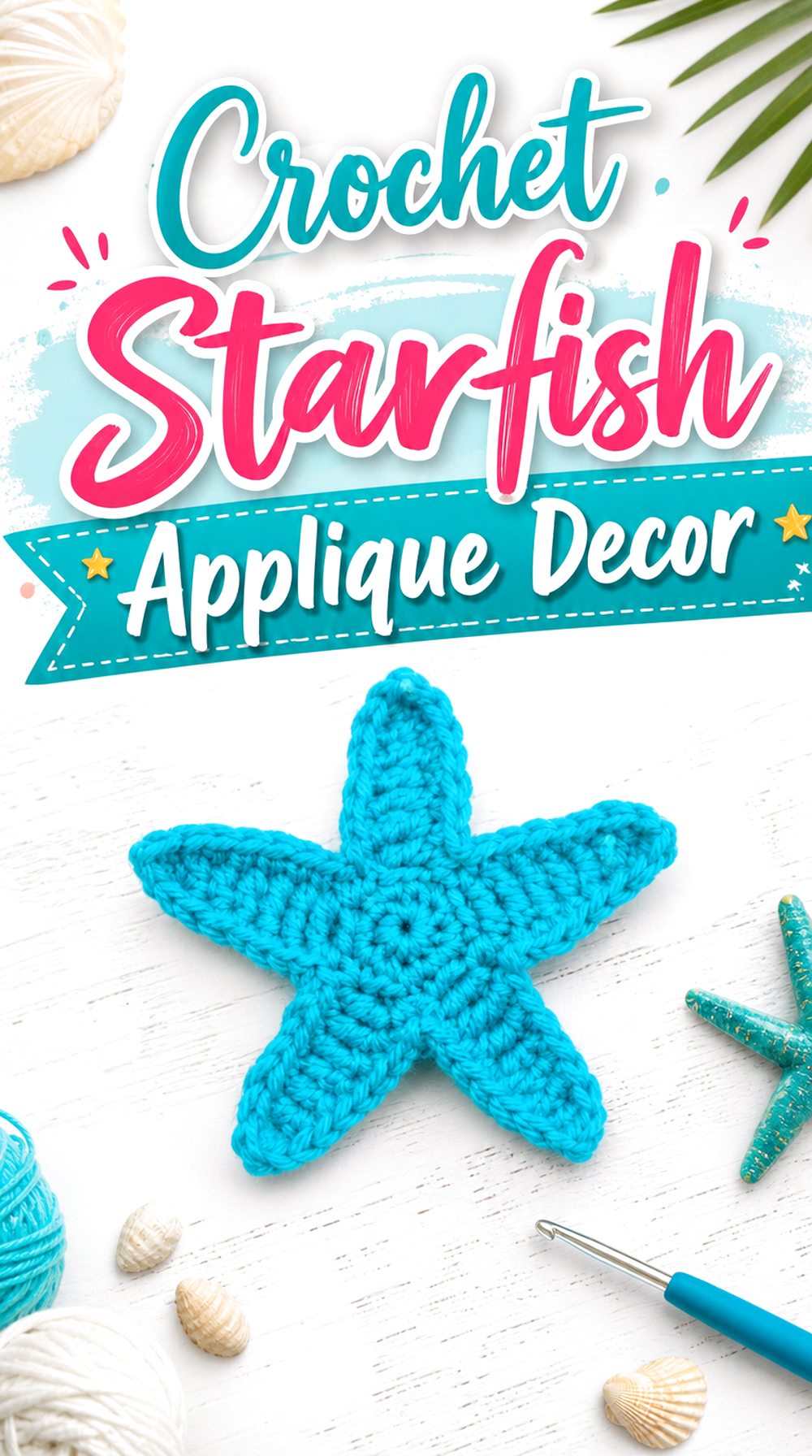 Crochet Starfish Applique Decor