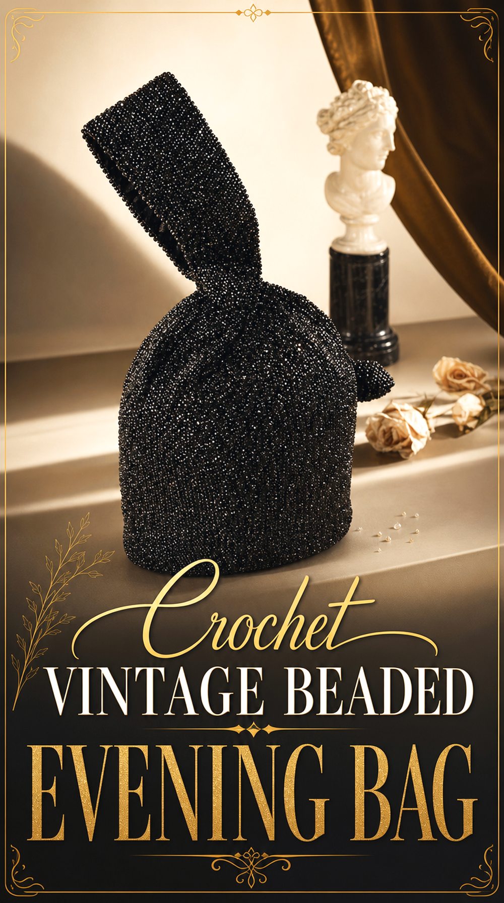 Crochet Vintage Beaded Evening Bag